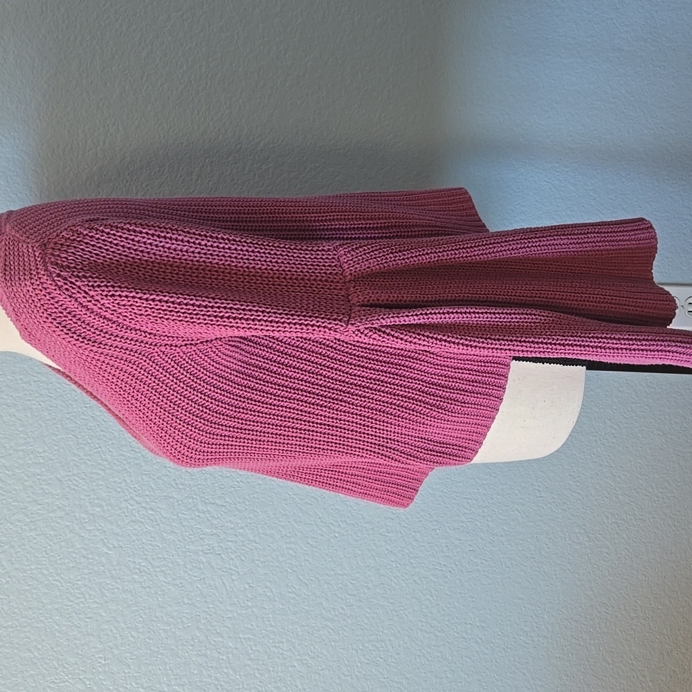 FREE PEOPLE Damsel Cotton Flare Sleeve Sweater Pink Sz Small - Picture 6 of 12